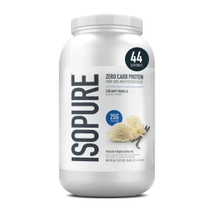 Isopure Zero Carb 100% Pure Whey Isolate Protein ( 3 Lbs,1.36 kg , 44 Servings Creamy Vanilla )